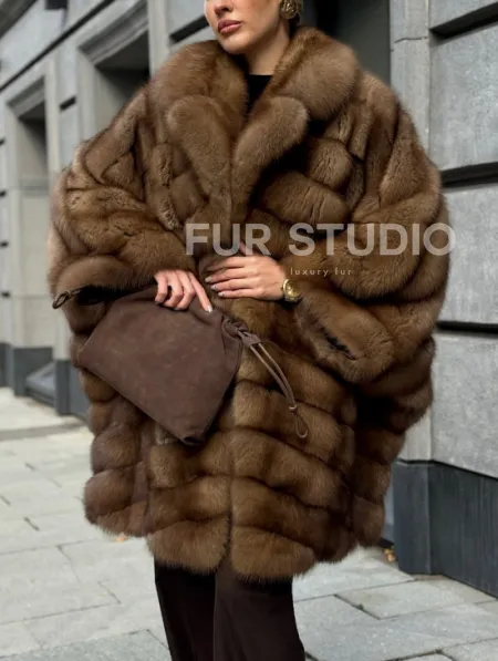 Шуба из куницы оверсайз - фото 2