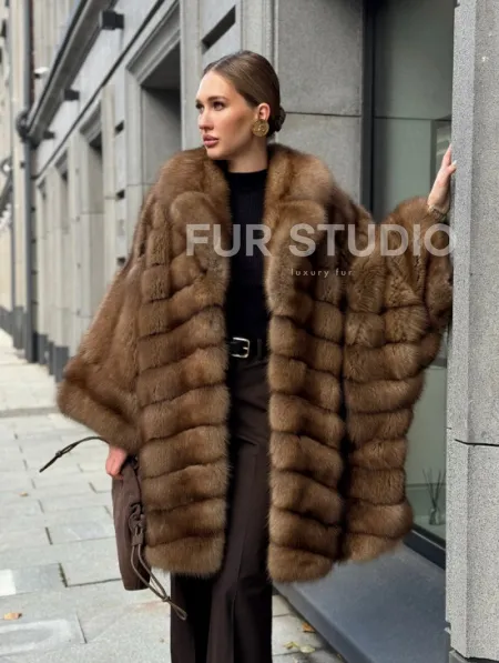 Шуба из куницы оверсайз - фото 14