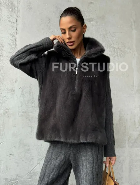 Меховая манишка из меха норки - фото 7