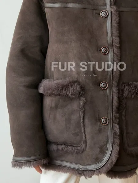 Двухсторонняя дубленка - мех тиградо - фото 1