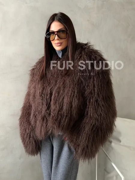 Модный полушубок из ламы - фото 8