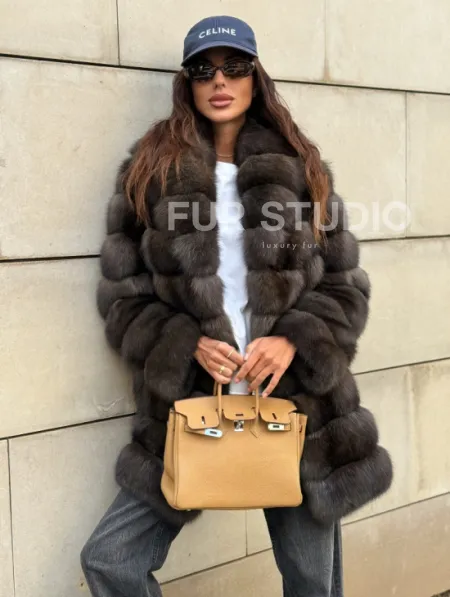 Шуба из меха баргузинского соболя - седина 2 - фото 9