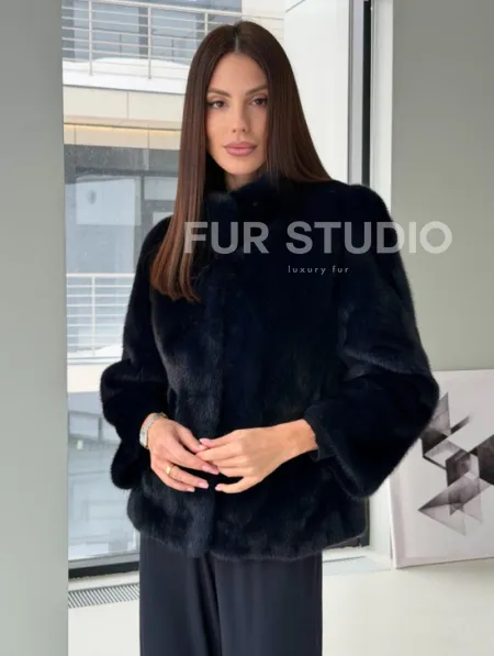 Укороченный норковый жакет - фото 4