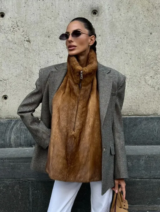 Меховая манишка из норки - фото 4