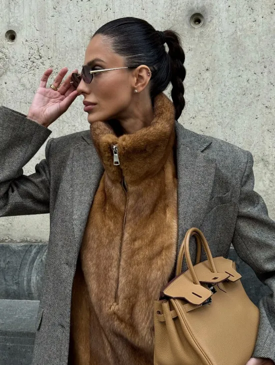 Меховая манишка из норки - фото 1