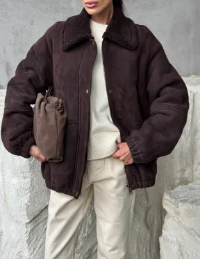 Дубленка бомбер женская - фото 4