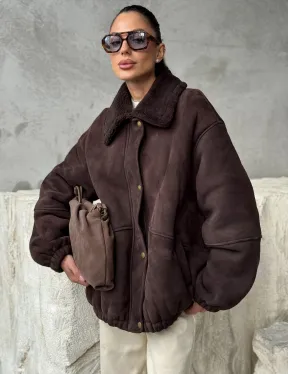 Дубленка бомбер женская - фото 7