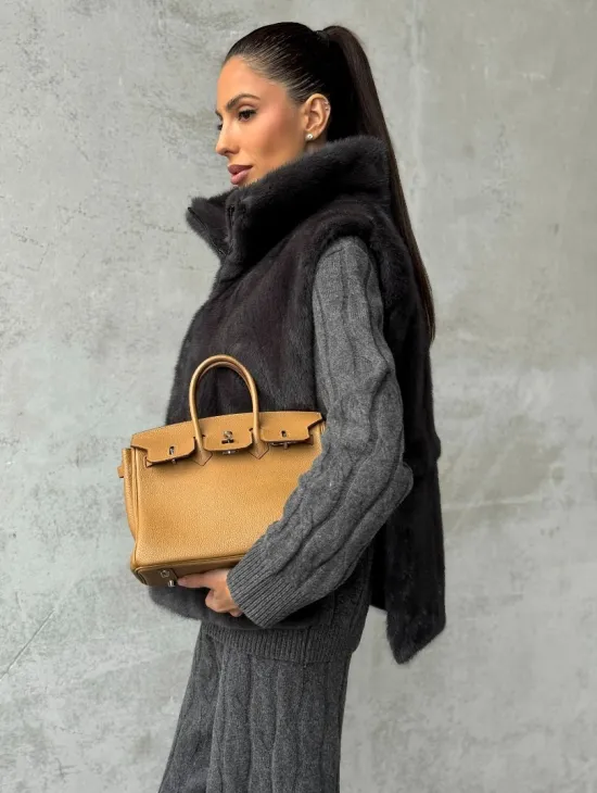 Меховая манишка из меха норки - фото 6