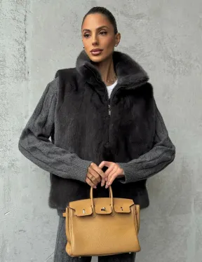 Меховая манишка из меха норки - фото 0