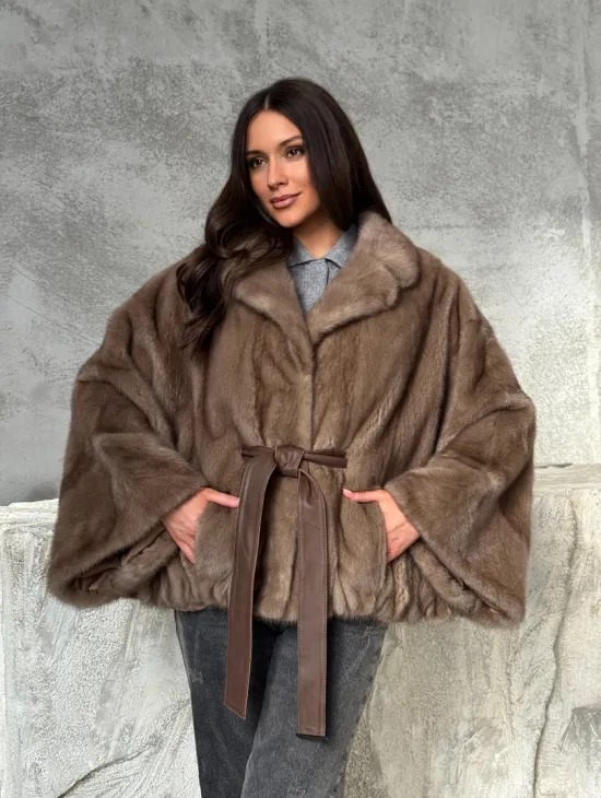 Норковая шуба английский воротник 