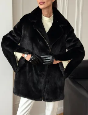 Черная норковая косуха - фото 4