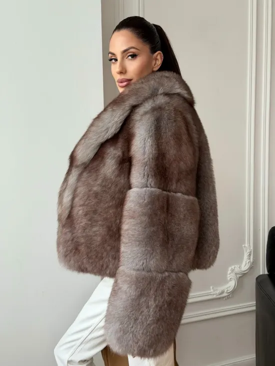 Короткая шуба из финского песца - фото 5