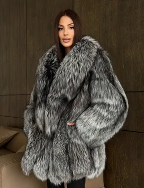 Женская шуба из чернобурки - фото 12