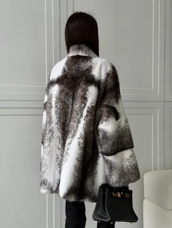 Натуральная шуба из норки крестовки Premium - фото 11