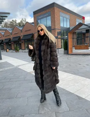 Шуба из меха соболя, воротник шаль - фото 5