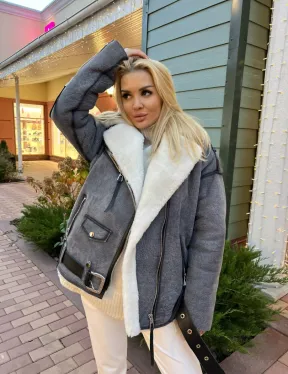 Дубленка - авиатор из винтажной кожи - фото 0