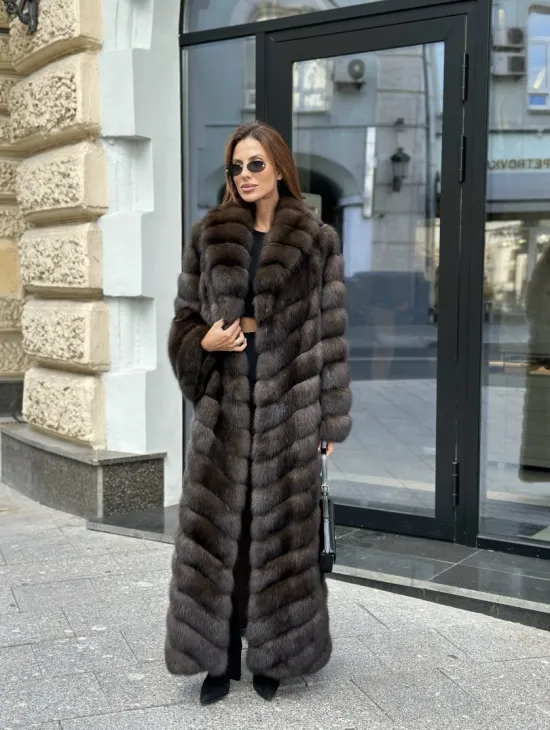 Шуба из баргузинского соболя в пол - фото 7